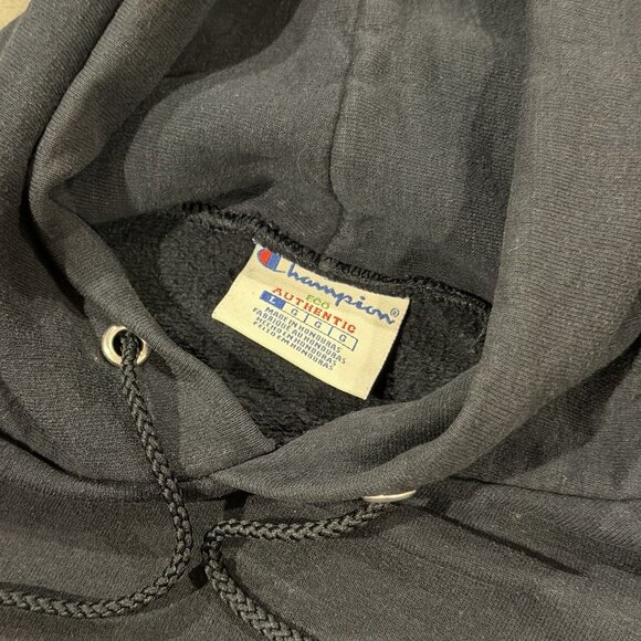 Champion X Earl Men’s Hooded Sweatshirt Eco Hoodie Size L Embroidered Navy Blue - Picture 5 of 5